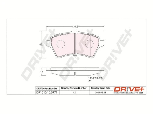 Brake Pad Set, disc brake (DP1010.10.0771)