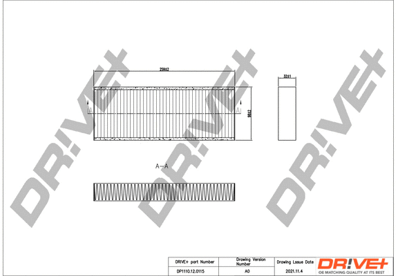 Filter, cabin air (DP1110.12.0115)
