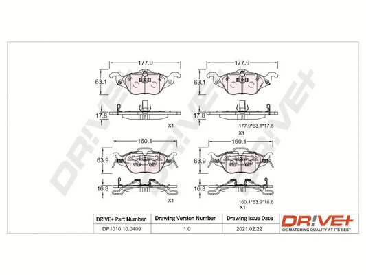 Brake Pad Set, disc brake (DP1010.10.0409)