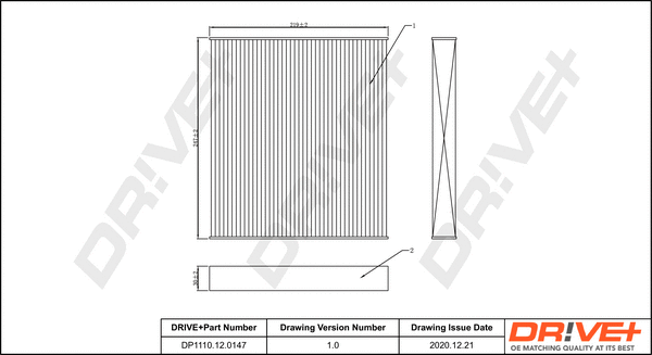 Filter, cabin air (DP1110.12.0147)