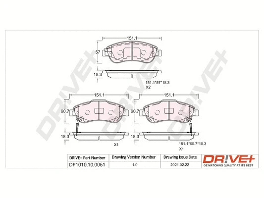Brake Pad Set, disc brake (DP1010.10.0061)