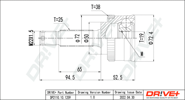 Joint Kit, drive shaft (DP2110.10.1259)
