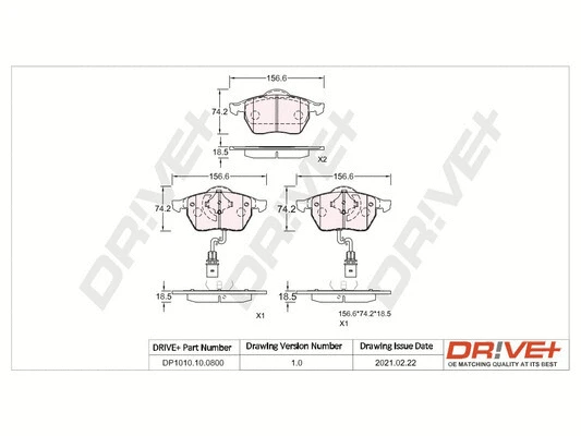 Brake Pad Set, disc brake (DP1010.10.0800)