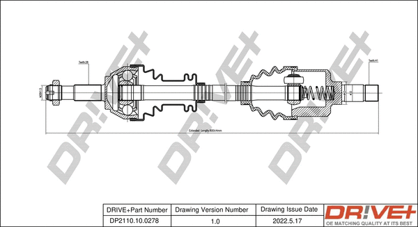 Drive Shaft (DP2110.10.0278)