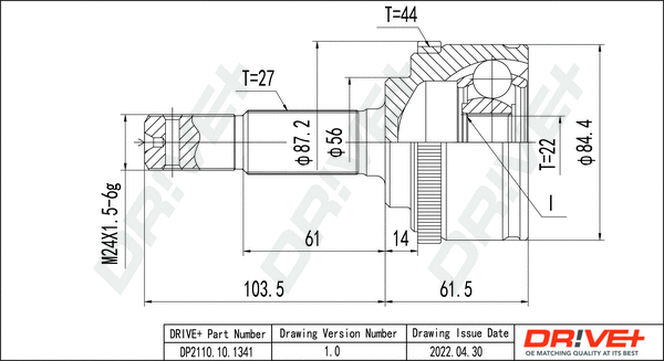 Joint Kit, drive shaft (DP2110.10.1341)