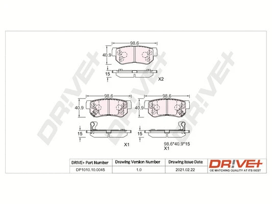 Brake Pad Set, disc brake (DP1010.10.0045)