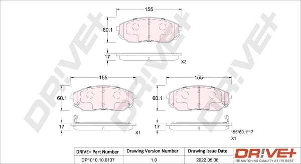 Brake Pad Set, disc brake (DP1010.10.0137)