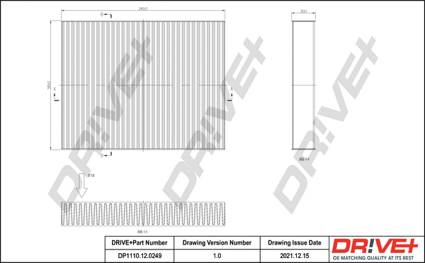 Filter, cabin air (DP1110.12.0249)