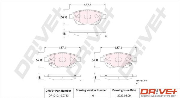 Brake Pad Set, disc brake (DP1010.10.0753)