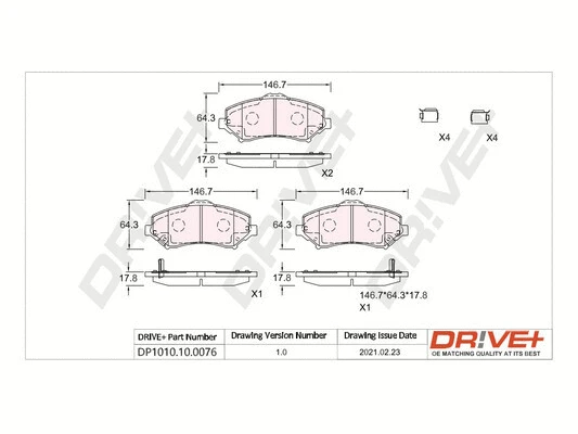Brake Pad Set, disc brake (DP1010.10.0076)
