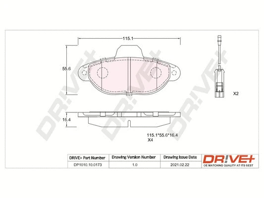 Brake Pad Set, disc brake (DP1010.10.0173)