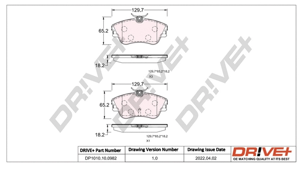 Brake Pad Set, disc brake (DP1010.10.0982)