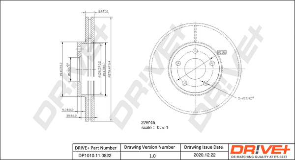 Brake Disc (DP1010.11.0822)