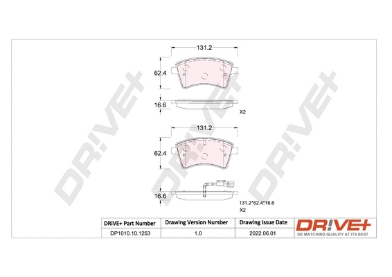 Brake Pad Set, disc brake (DP1010.10.1253)