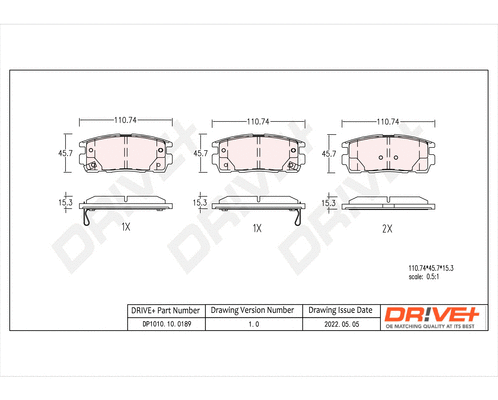 Brake Pad Set, disc brake (DP1010.10.0189)