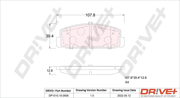 Brake Pad Set, disc brake (DP1010.10.0936)