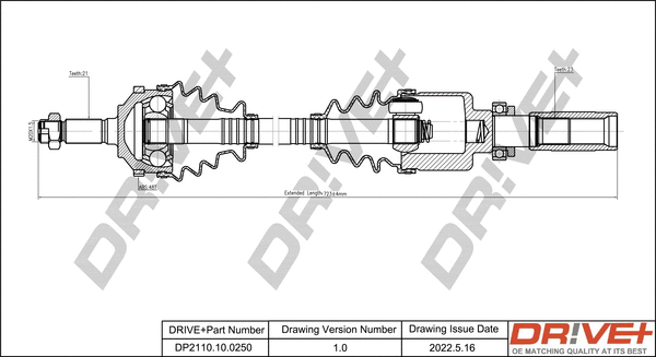 Drive Shaft (DP2110.10.0250)