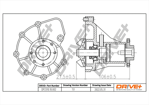 Water Pump, engine cooling (DP2310.10.002)