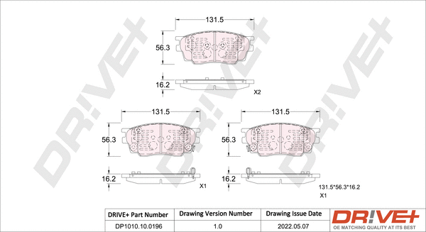 Brake Pad Set, disc brake (DP1010.10.0196)