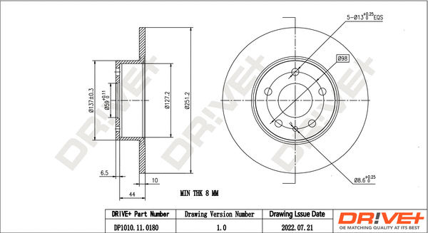 Brake Disc (DP1010.11.0180)