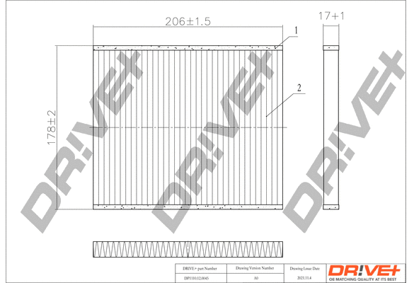 Filter, cabin air (DP1110.12.0045)