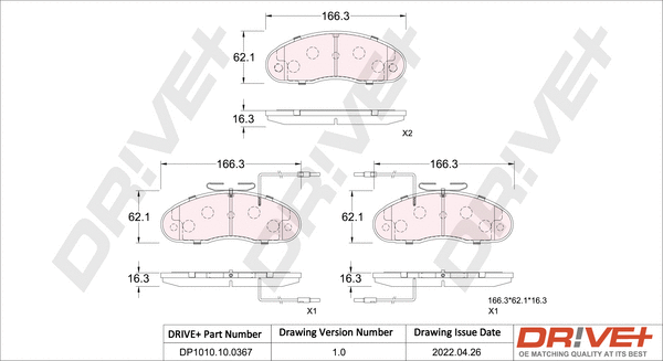 Brake Pad Set, disc brake (DP1010.10.0367)