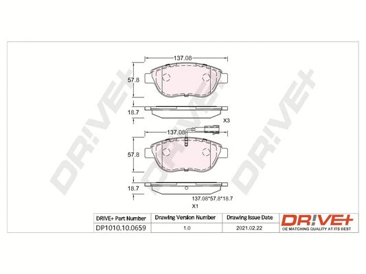 Brake Pad Set, disc brake (DP1010.10.0659)