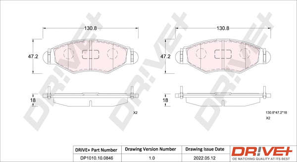 Brake Pad Set, disc brake (DP1010.10.0846)