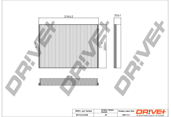 Filter, cabin air (DP1110.12.0108)