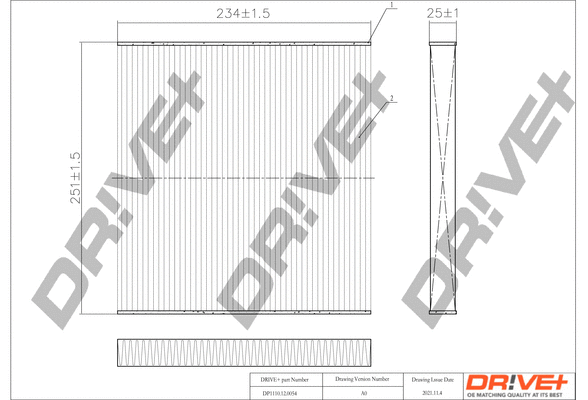 Filter, cabin air (DP1110.12.0054)