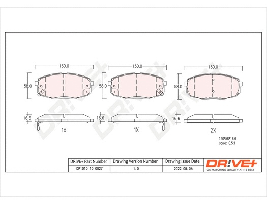 Brake Pad Set, disc brake (DP1010.10.0027)