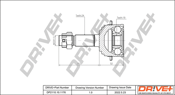 Joint Kit, drive shaft (DP2110.10.1176)