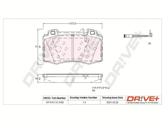 Brake Pad Set, disc brake (DP1010.10.1052)