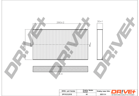 Filter, cabin air (DP1110.12.0118)