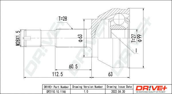 Joint Kit, drive shaft (DP2110.10.1146)