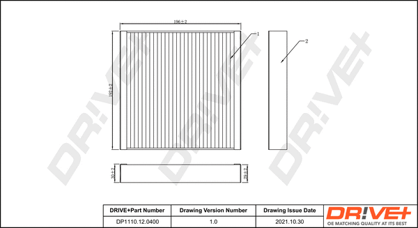 Filter, cabin air (DP1110.12.0400)