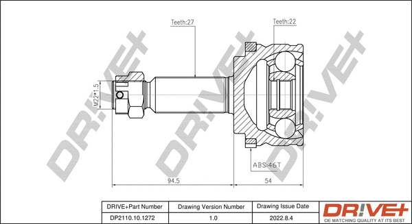 Joint Kit, drive shaft (DP2110.10.1272)