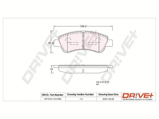 Brake Pad Set, disc brake (DP1010.10.0758)