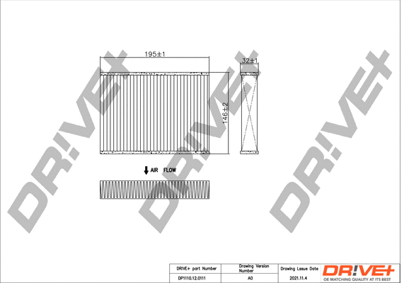 Filter, cabin air (DP1110.12.0111)
