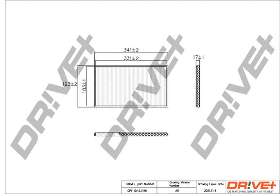 Filter, cabin air (DP1110.12.0116)
