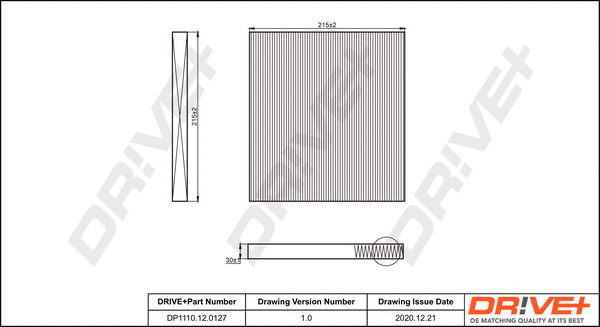 Filter, cabin air (DP1110.12.0127)