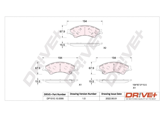 Brake Pad Set, disc brake (DP1010.10.0095)