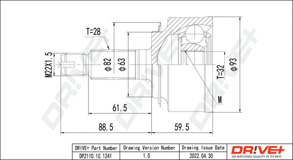 Joint Kit, drive shaft (DP2110.10.1241)