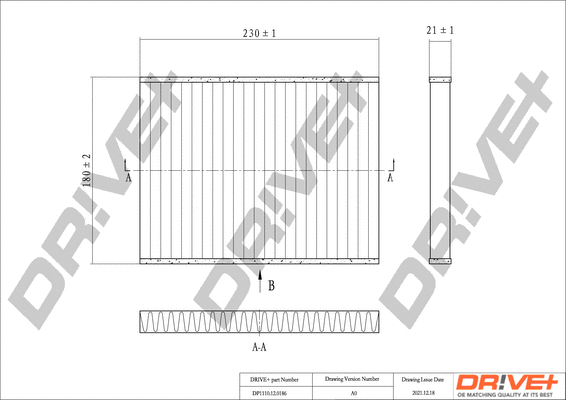 Filter, cabin air (DP1110.12.0186)