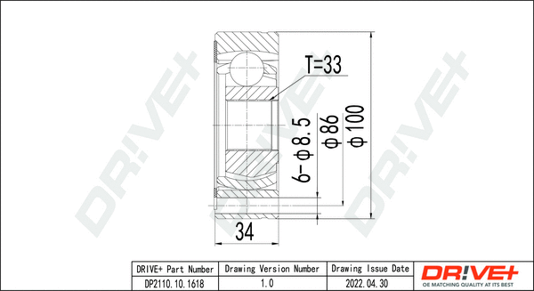 Joint Kit, drive shaft (DP2110.10.1618)