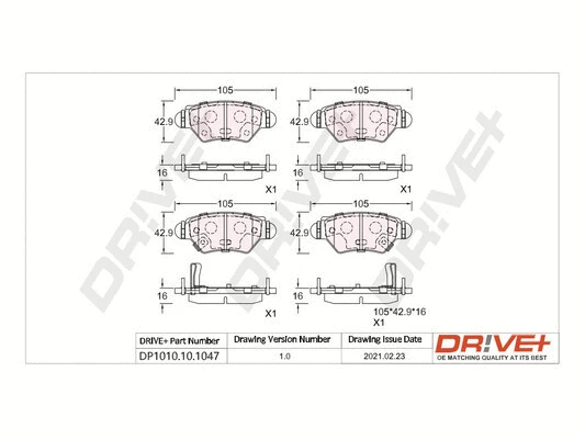 Brake Pad Set, disc brake (DP1010.10.1047)