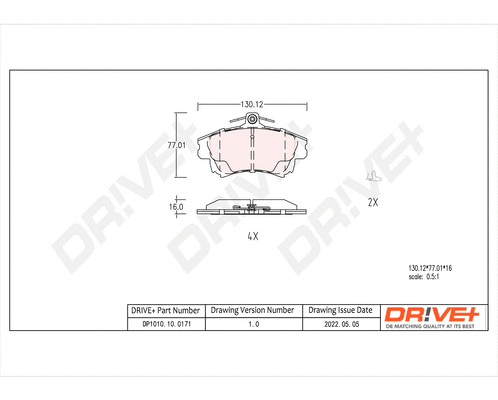 Brake Pad Set, disc brake (DP1010.10.0171)