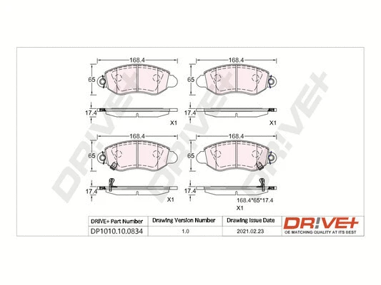 Brake Pad Set, disc brake (DP1010.10.0834)