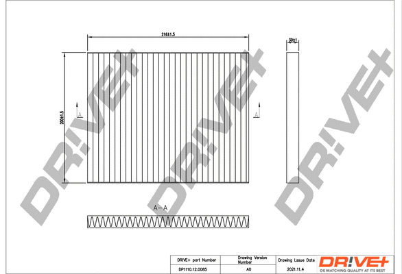 Filter, cabin air (DP1110.12.0085)