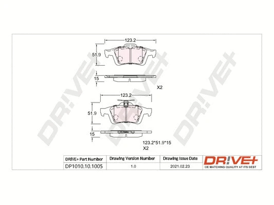 Brake Pad Set, disc brake (DP1010.10.1005)
